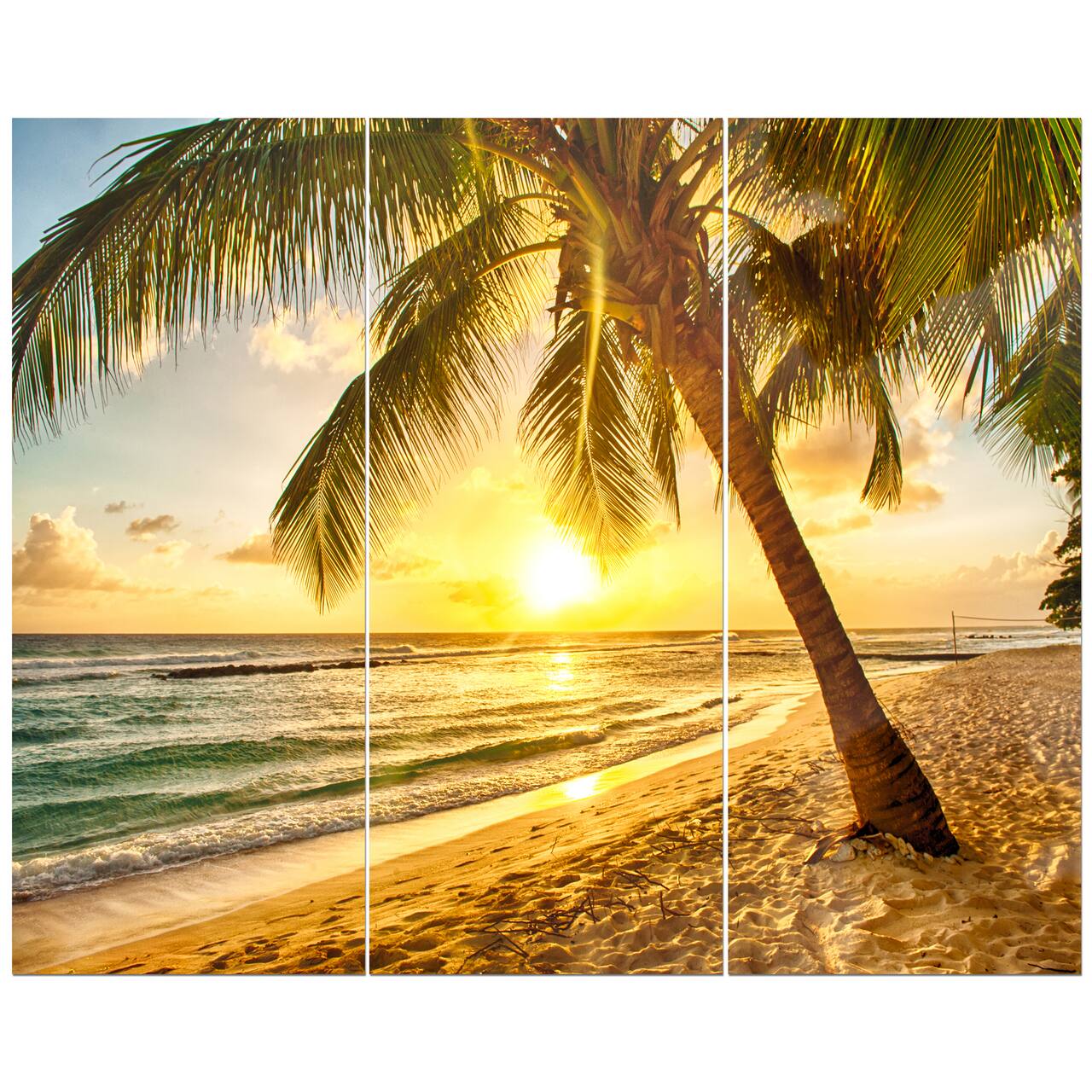 Designart - Tropical Island - Sea & Shore Photographic on Wrapped Canvas set